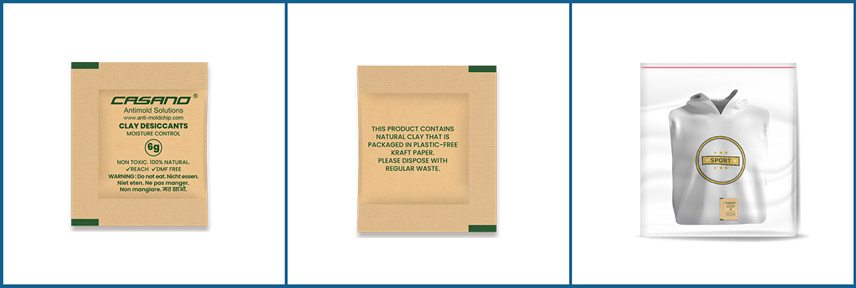 clay desiccant for apparel